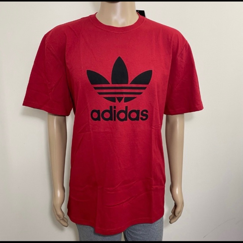 Adidas NWT Men's Climalite Tee Shirt T-Shirt Red / Black Sz L fits like XL